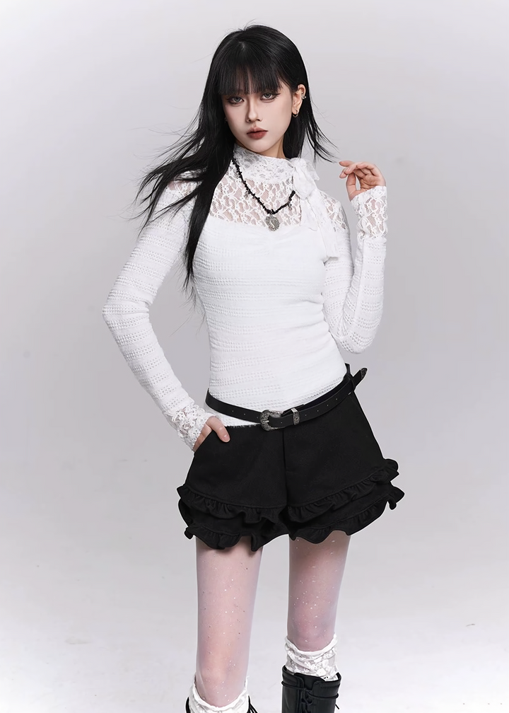 FRILL HEM SHORT PANTS / LG1498