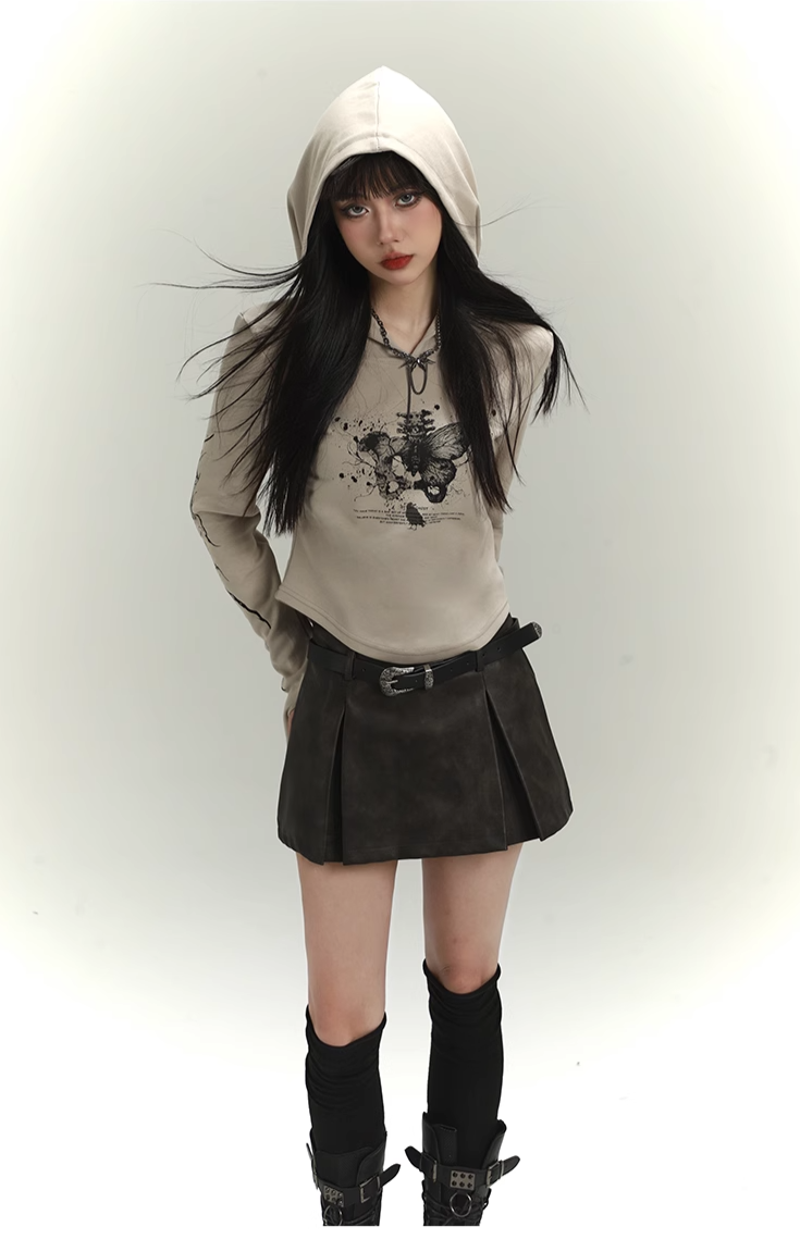 hooded short sweatshirt / LG1104