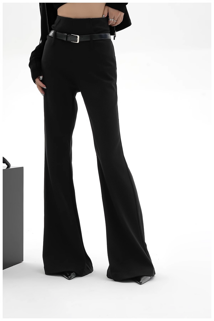 black flare long pants/sr1110