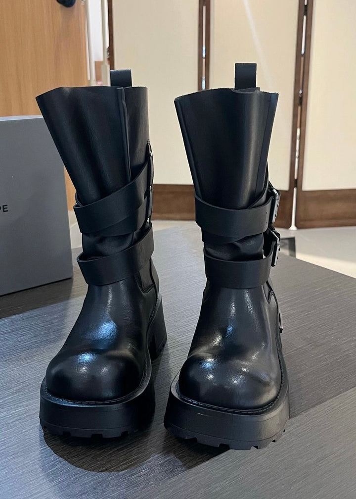 Buckle Strap Boots  / v1153