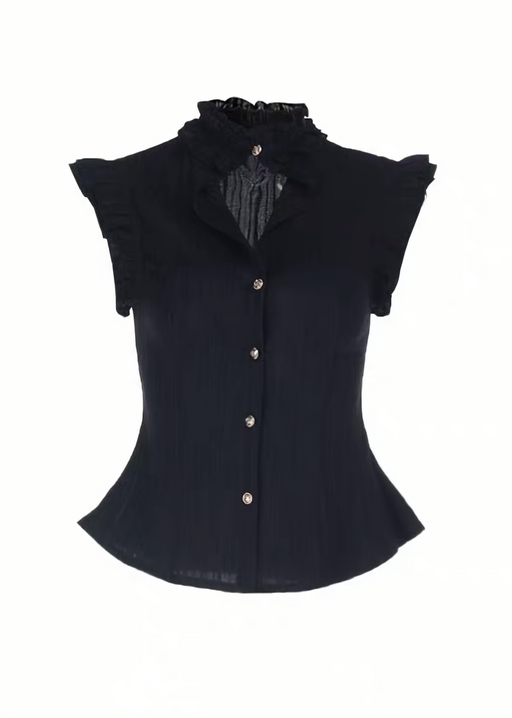 GOTHIC RUFFLE PEPLUM TOPS / LG1666