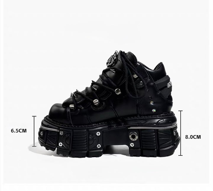 GOTHIC STUDDED PLATFORM SHOES / V1186