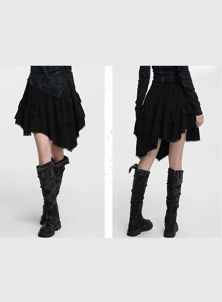 ASYMMETRIC FRILL LAYERED SKIRT / LG1421