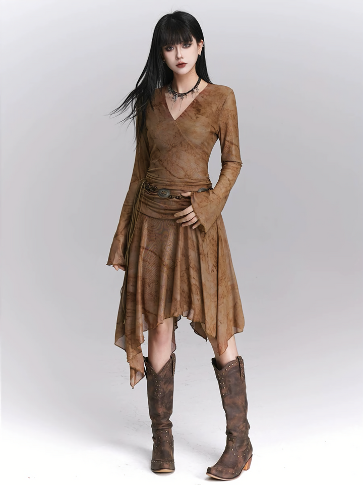 GOTHIC MARBLE ASYMMETRIC ONE-PIECE / LG1418