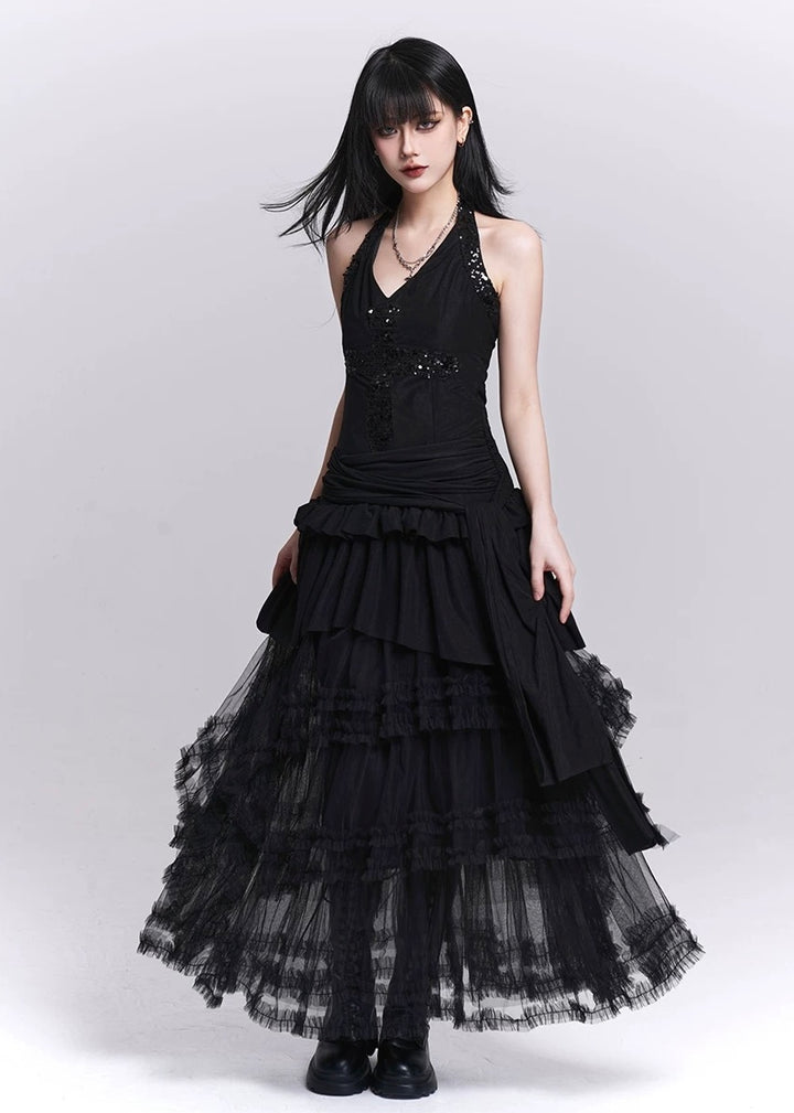 IRREGULAR LACE LAYERED SKIRT / LG1549