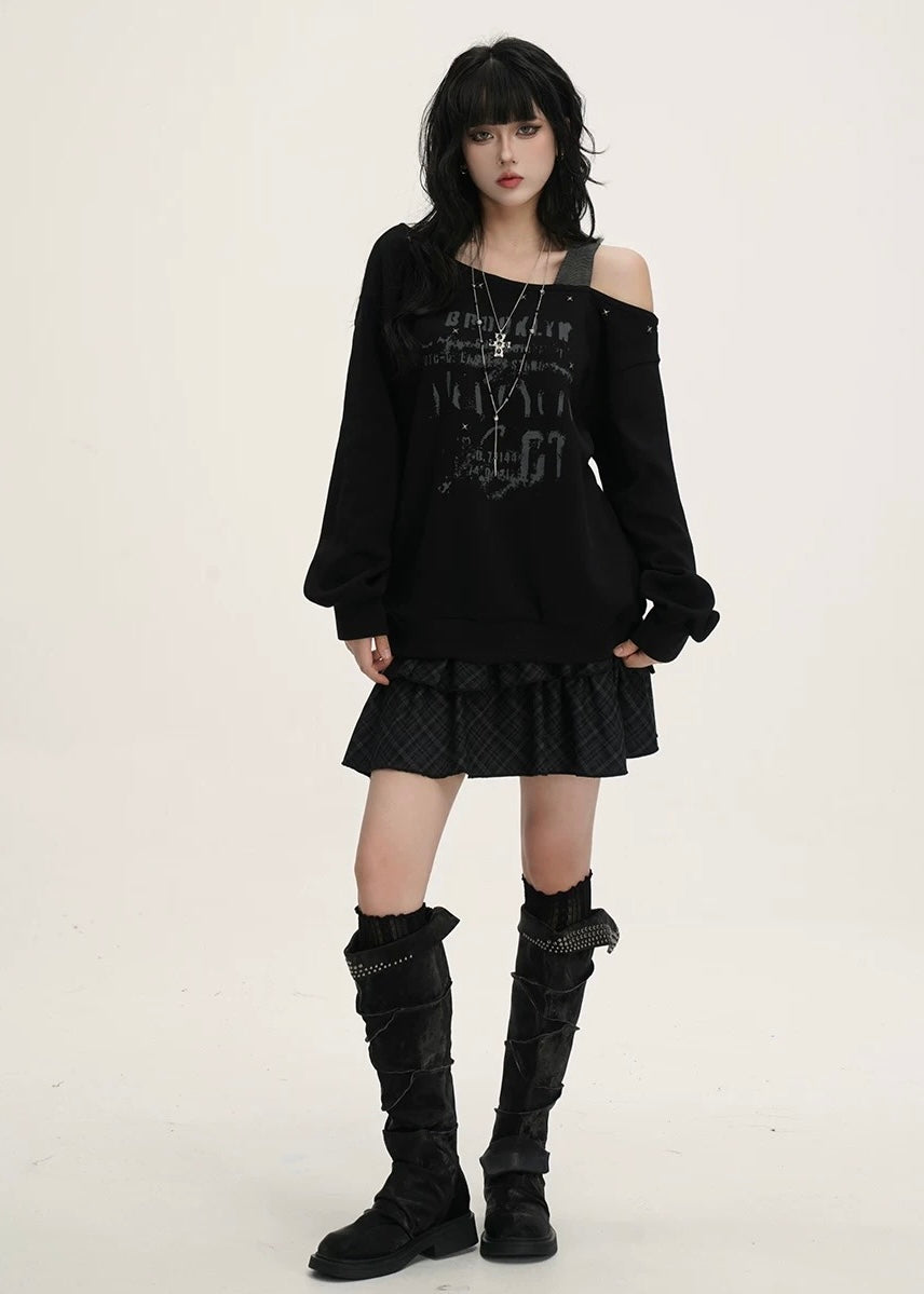 Vintage Print Loose Sweat / LG1380