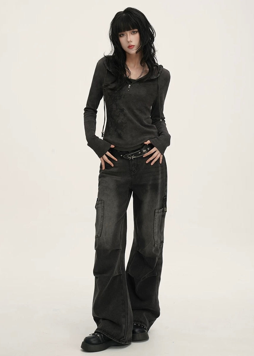 DISTRESSED STRAIGHT DENIM / LG1384