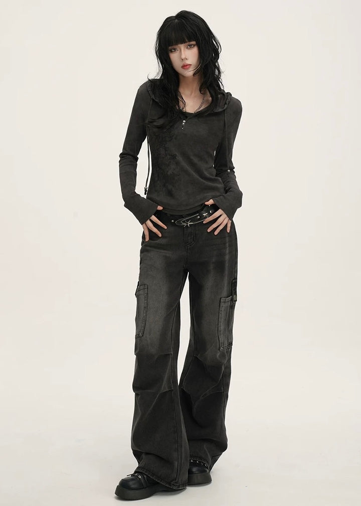 DISTRESSED STRAIGHT DENIM / LG1384