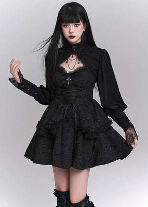 Classic Gothic Mini Dress Set