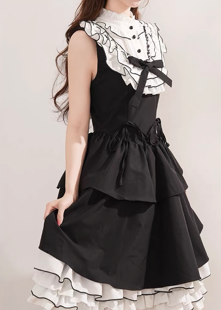 MONOTONE LAYERED FRILL DRESS /LG1621