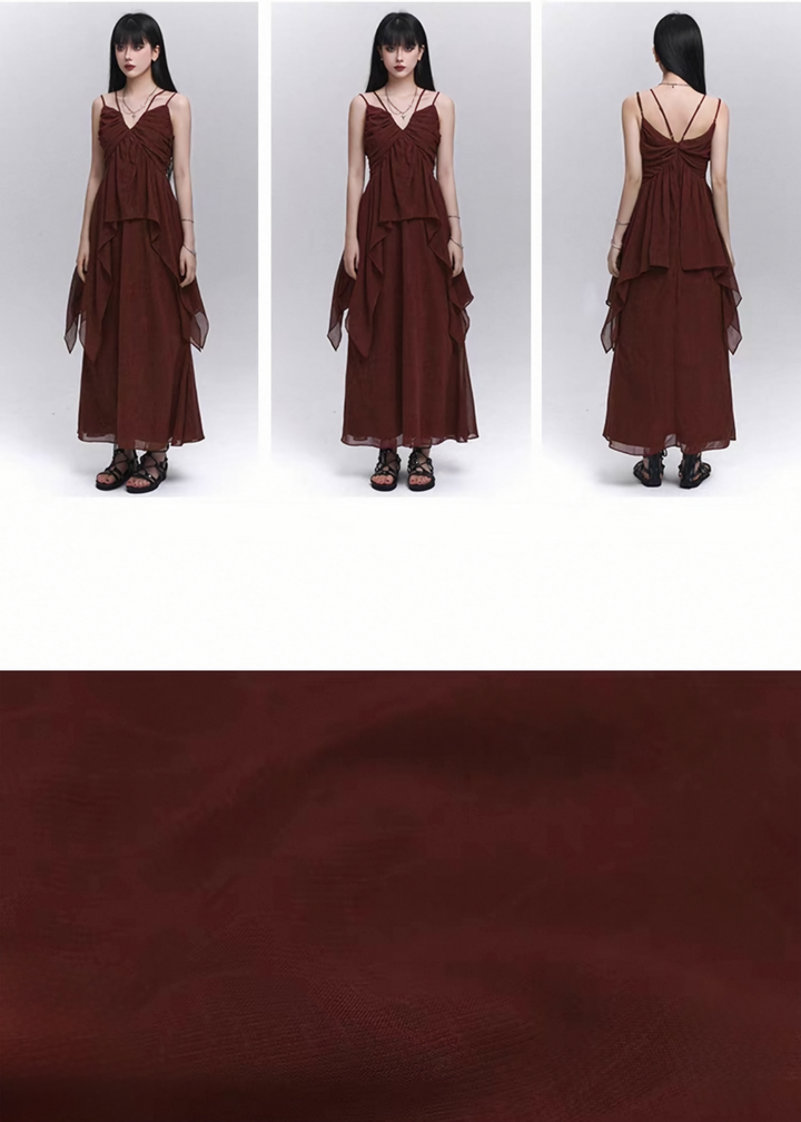 Draped Chiffon Setup(tops &amp;amp; skirt) / lg1314 