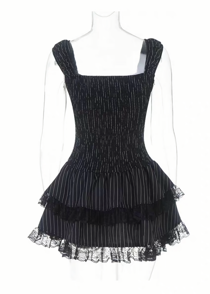PINSTRIPE CORSET MINI DRESS / LG1575