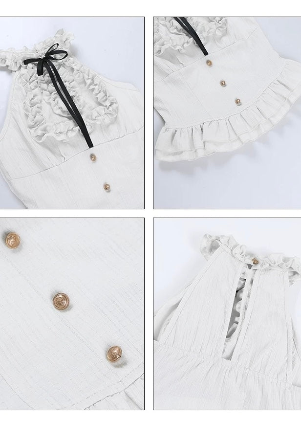 FRILL HALTER GOTHIC TOP / LG1586