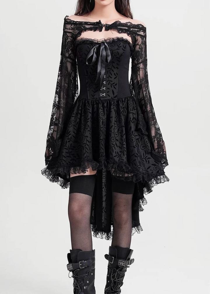 GOTHIC LACE ASYMMETRY DRESS / LG1604