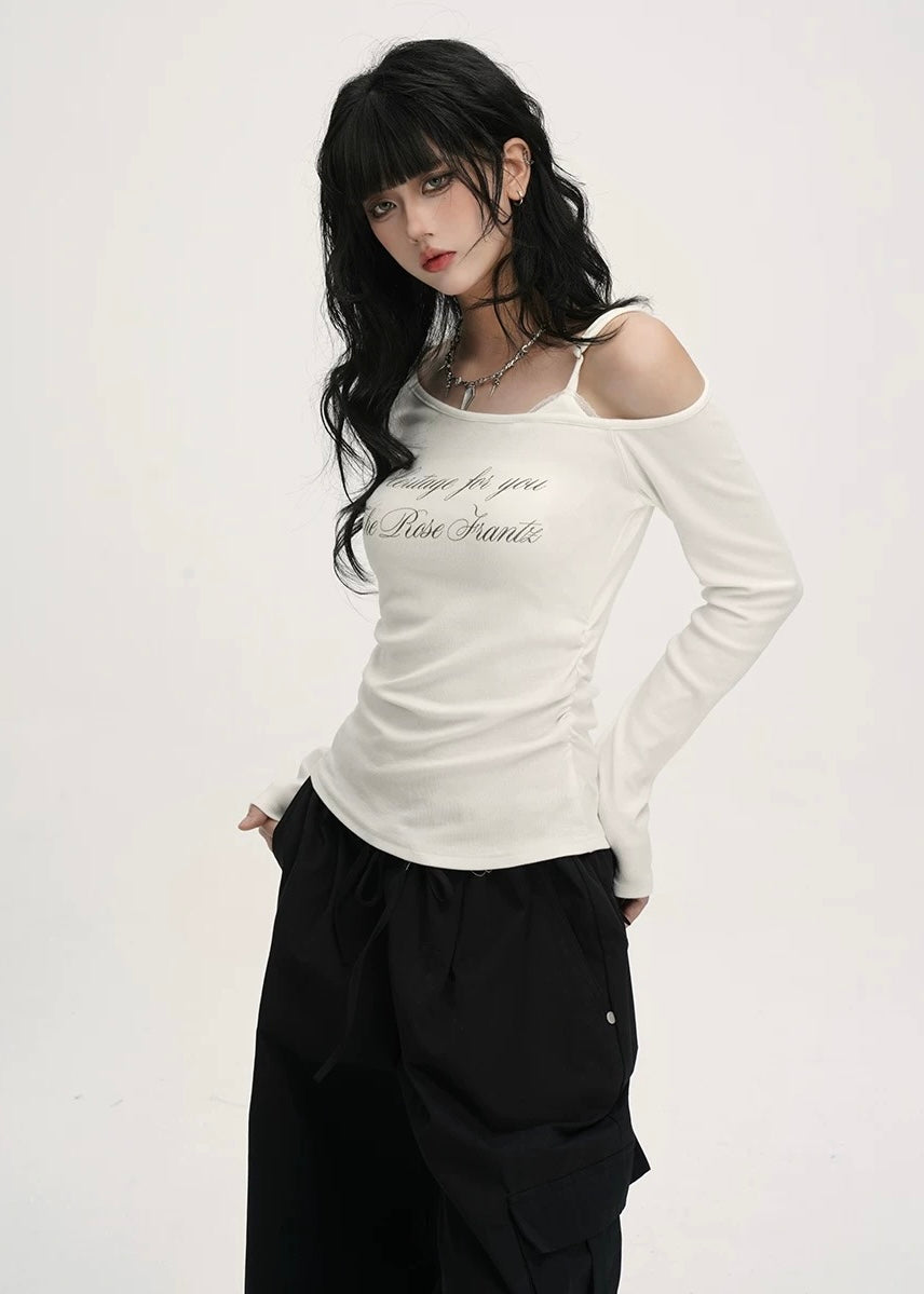 Logo Strap Off-Shoulder Top / LG1391