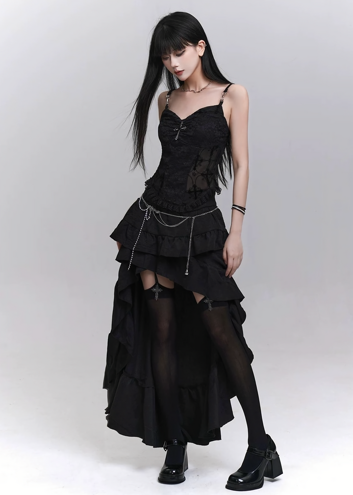 Cross lace camisole top / LG1299