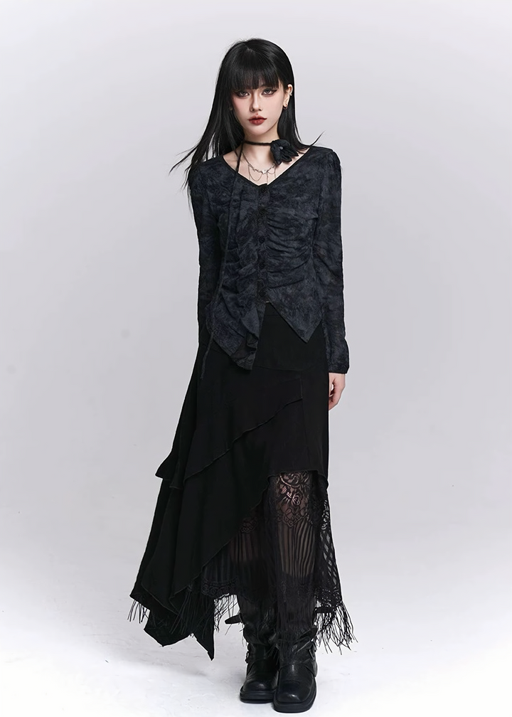 SMOKE DRAPE GOTHIC TOP / LG1530