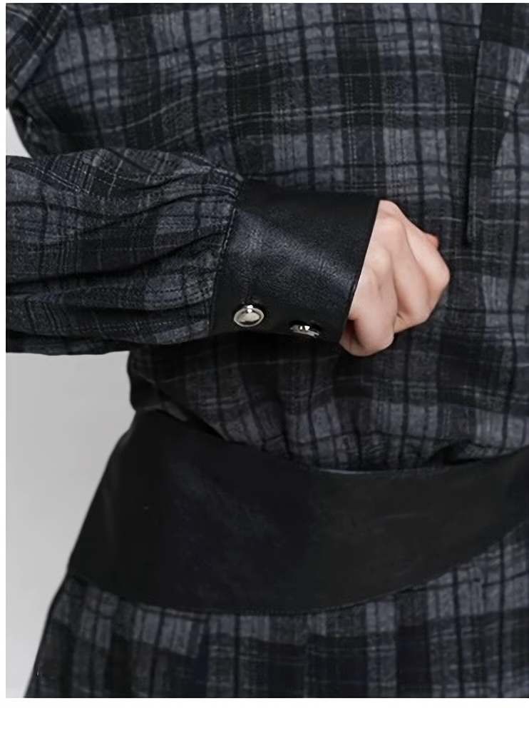 GHOSTLY CHECK RIBBON MINI DRESS / LG1490