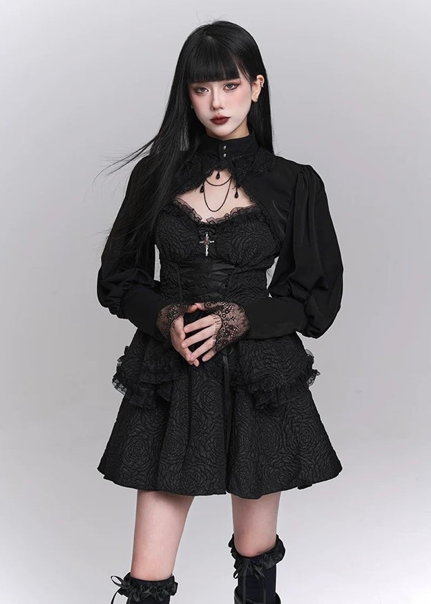 dark gothic mini dress / LG1222_e4r 