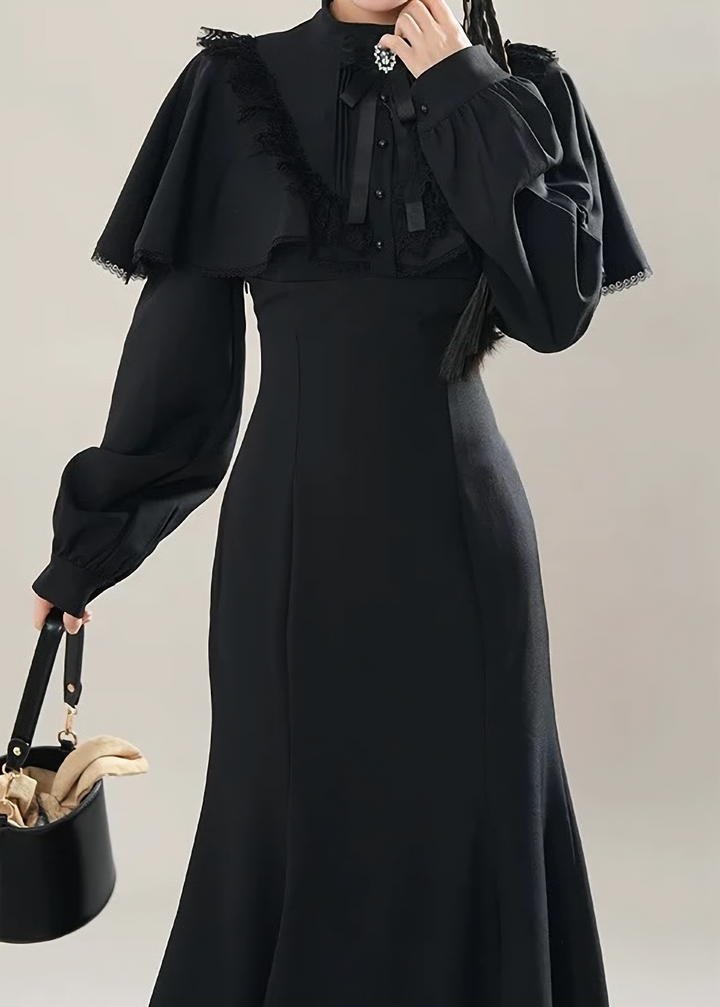 GOTHIC CAPE MERMAID DRESS / LG1603