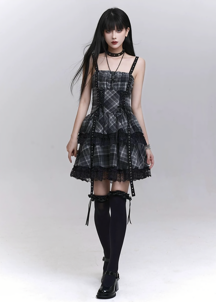 Classical Gothic Lace Mini Dress / LG1302