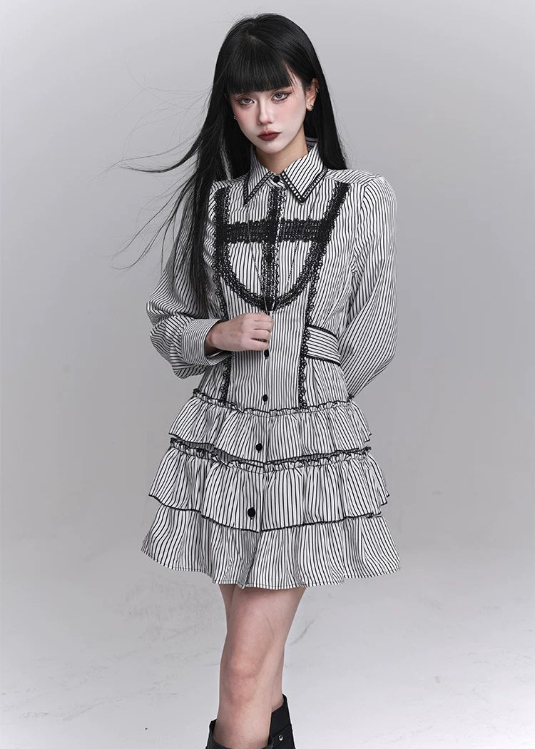 gothic striped dress / LG1237