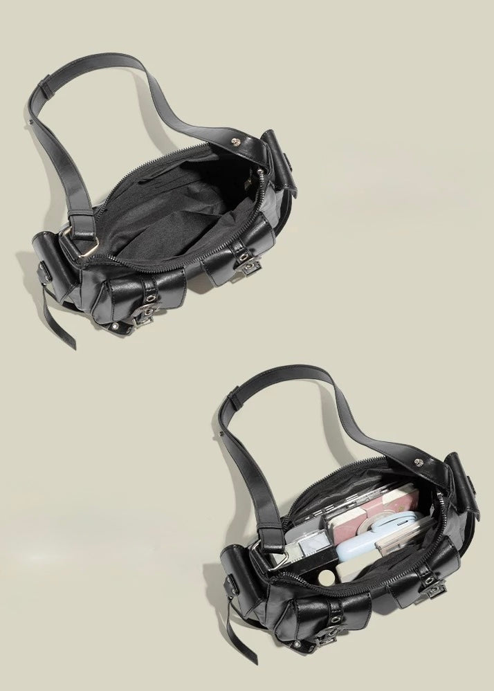 2 Belt Eyelet Shoulder Bag / b1115