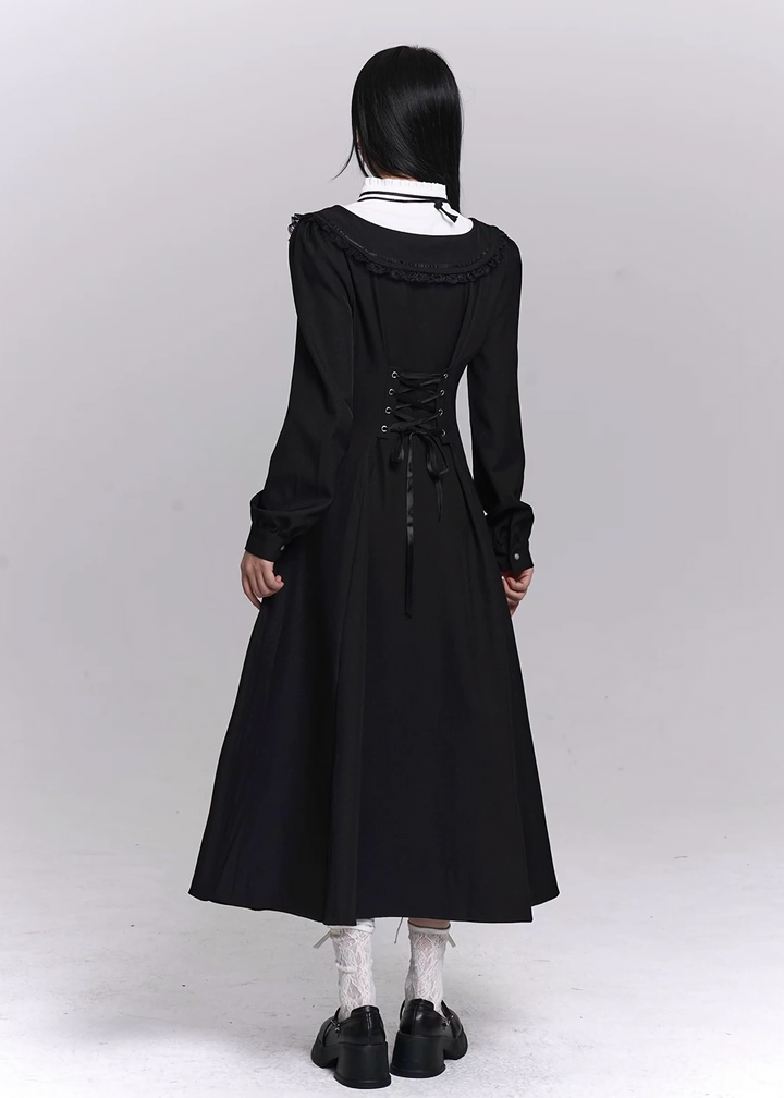 Ghostly Girl Black Long Dress / LG1486
