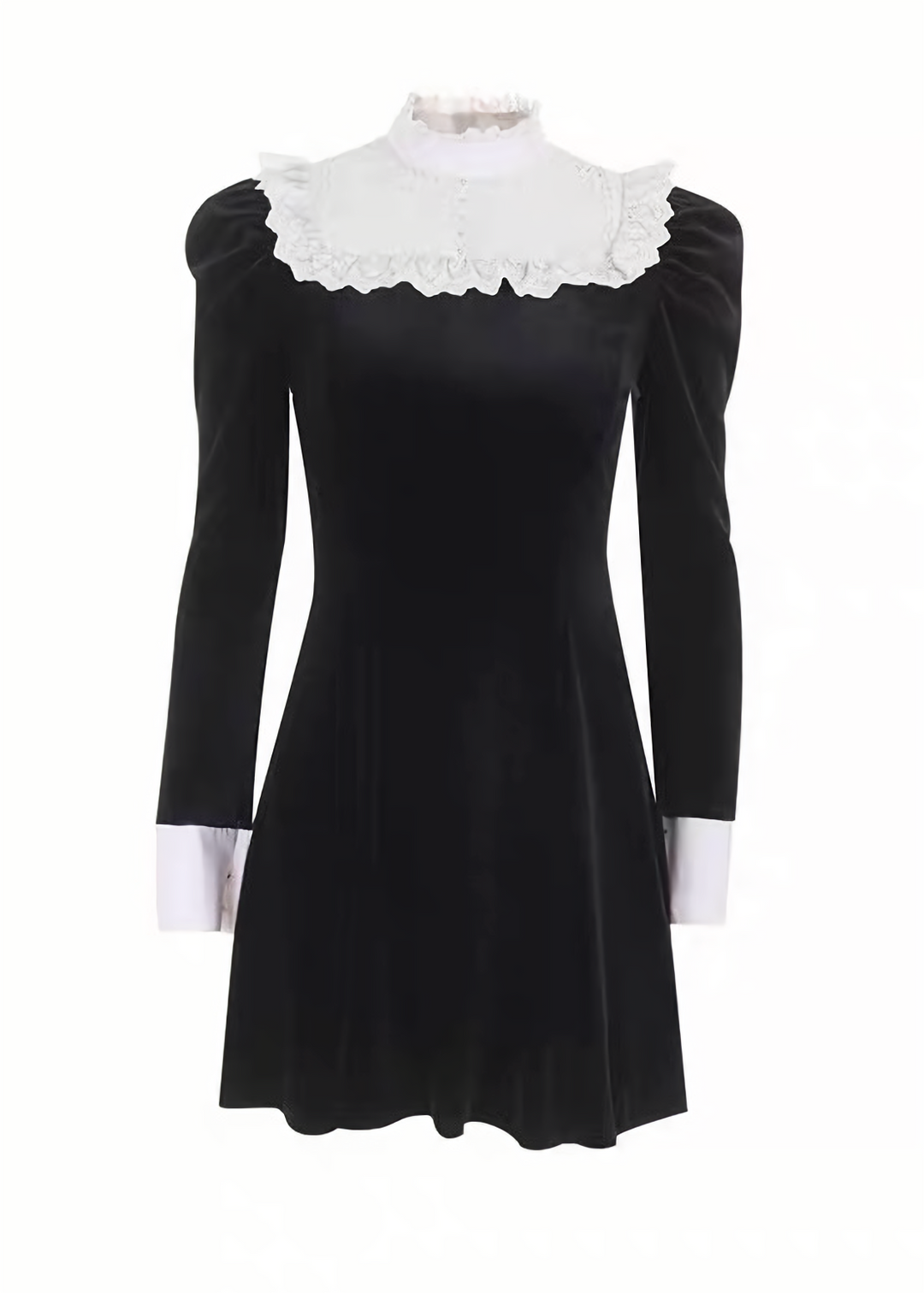 CONTRAST LACE COLLAR MINI DRESS / LG1740