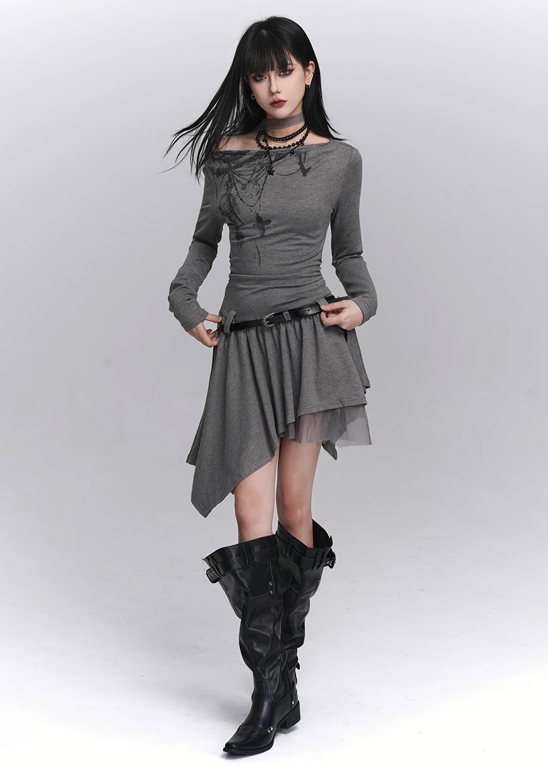 ASYMMETRIC WHISPER DRESS / LG1436