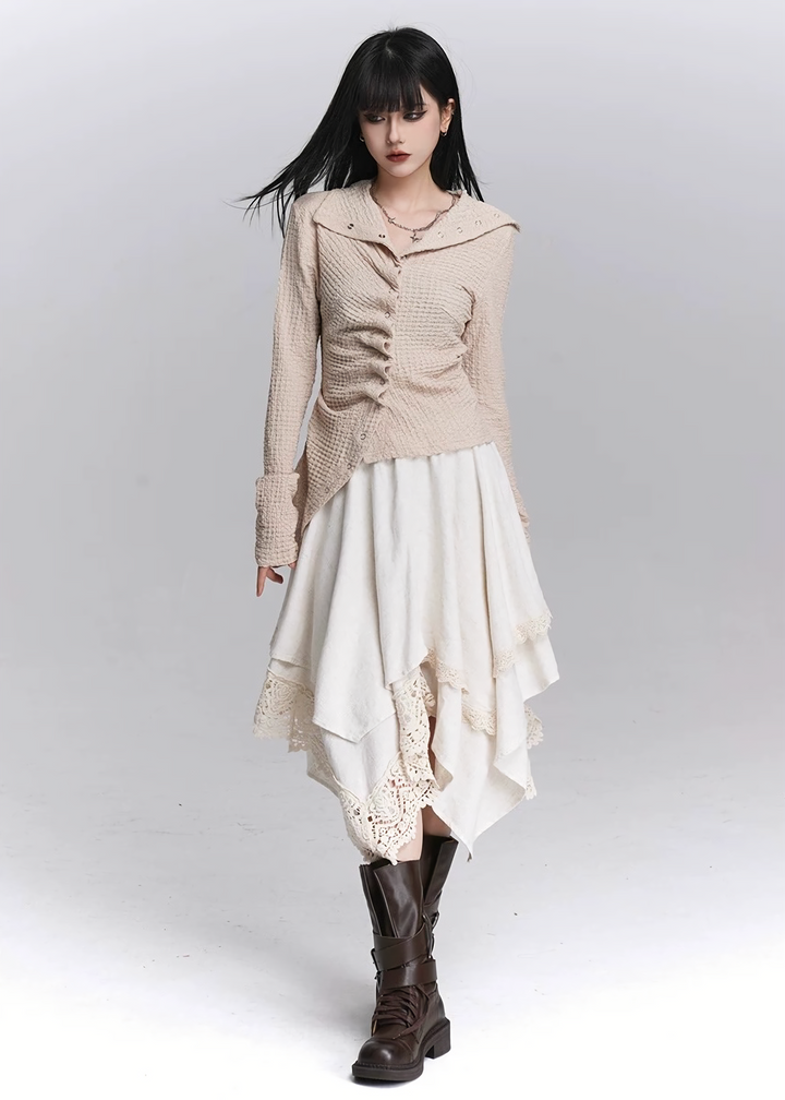 Layered Asymmetry Lace Skirt / LG1444