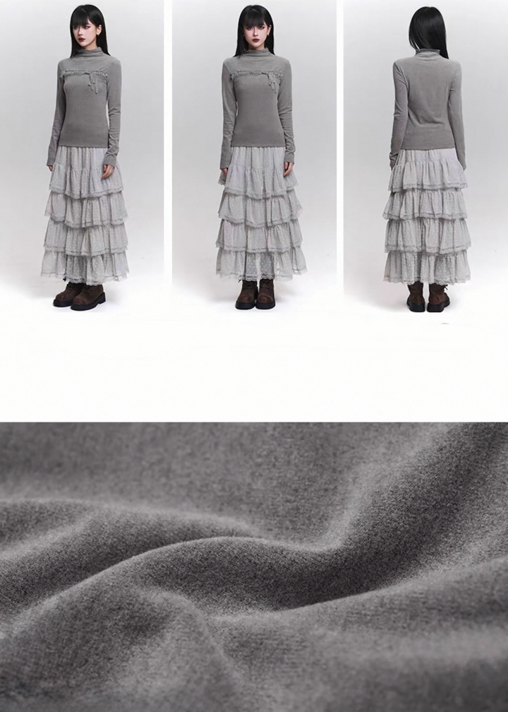 LACE RIBBON TIGHT TOP / LG1453