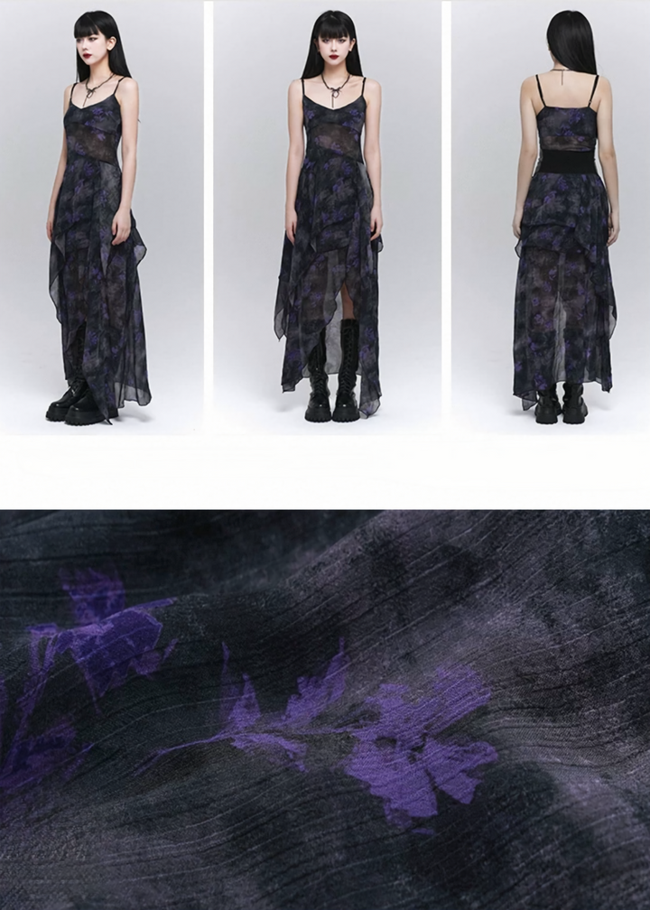 Midnight Bloom Sheer Onepiece / lg1325