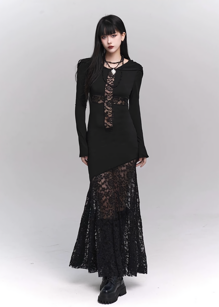 【당일 배송】 hooded long dress / LG1141 