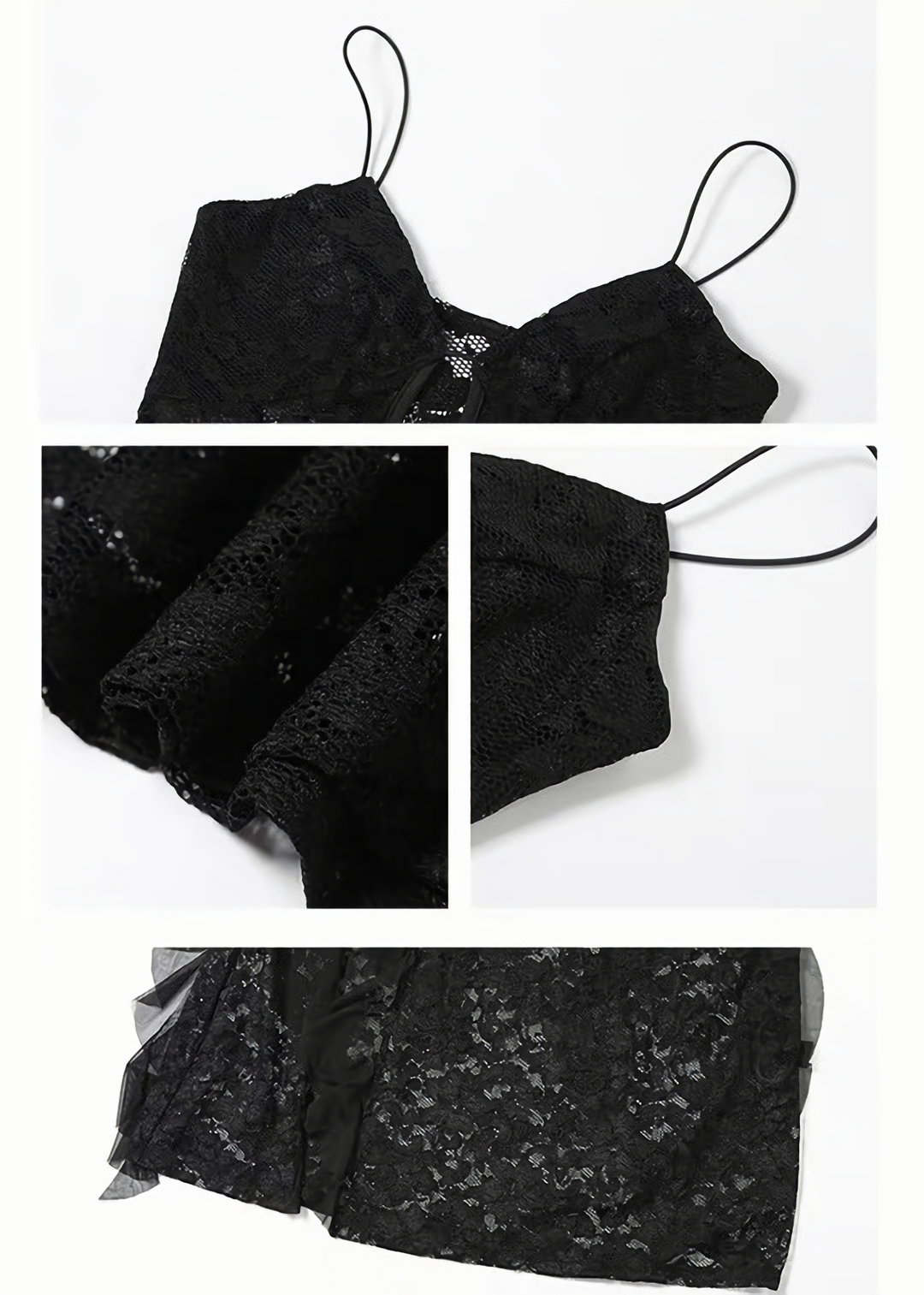 DARK SHEER LACE SLIP DRESS / LG1645