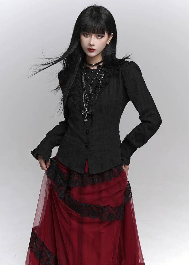 Gothic Cross Layered Necklace / a1125