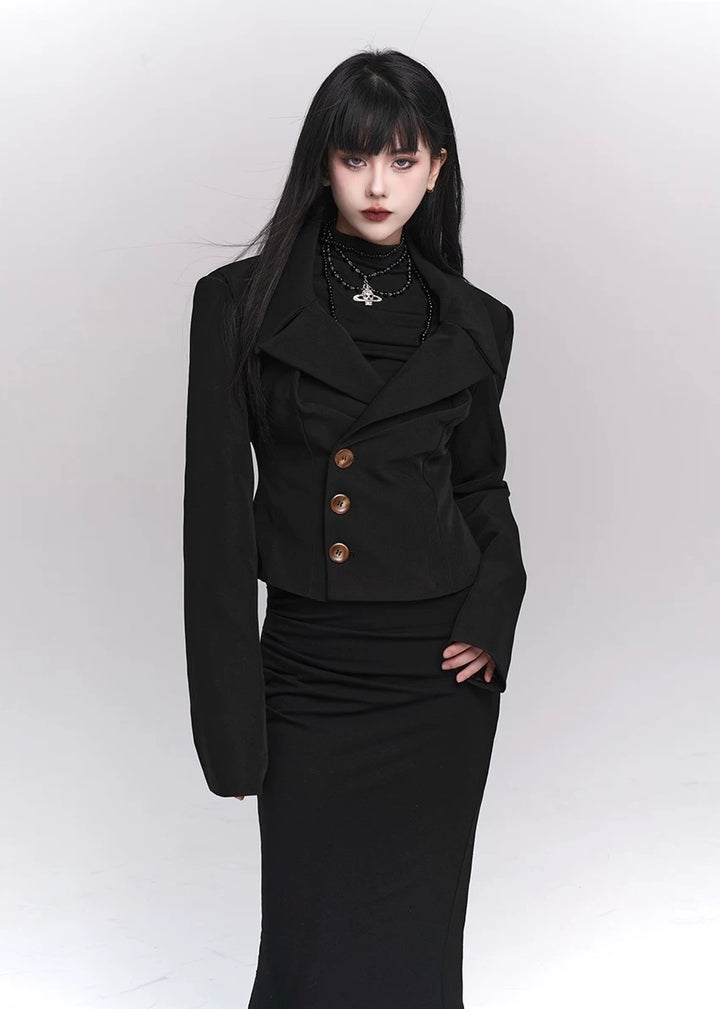 [Same-day delivery] Black Short Jacket / LG1144