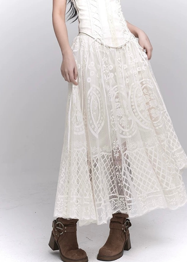 corset top &amp;amp; lace flare skirt / LG1236