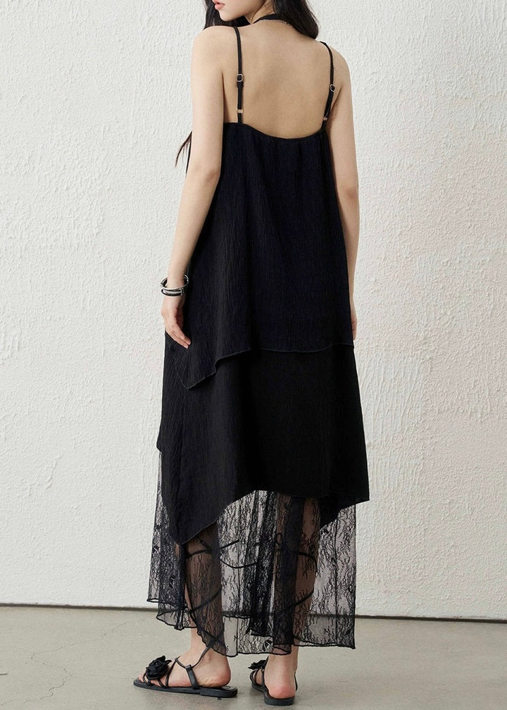 LACE LAYERED DRAPE CAMI DRESS / LG1595