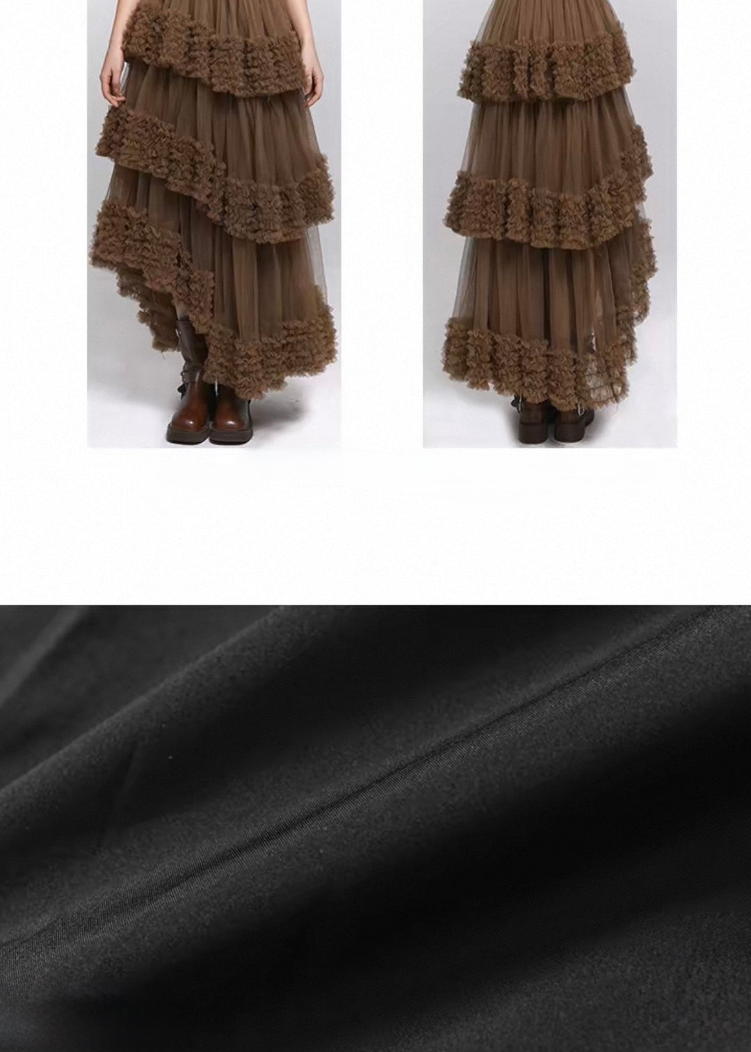 SHADOW TIERED MESH SKIRT / LG1488