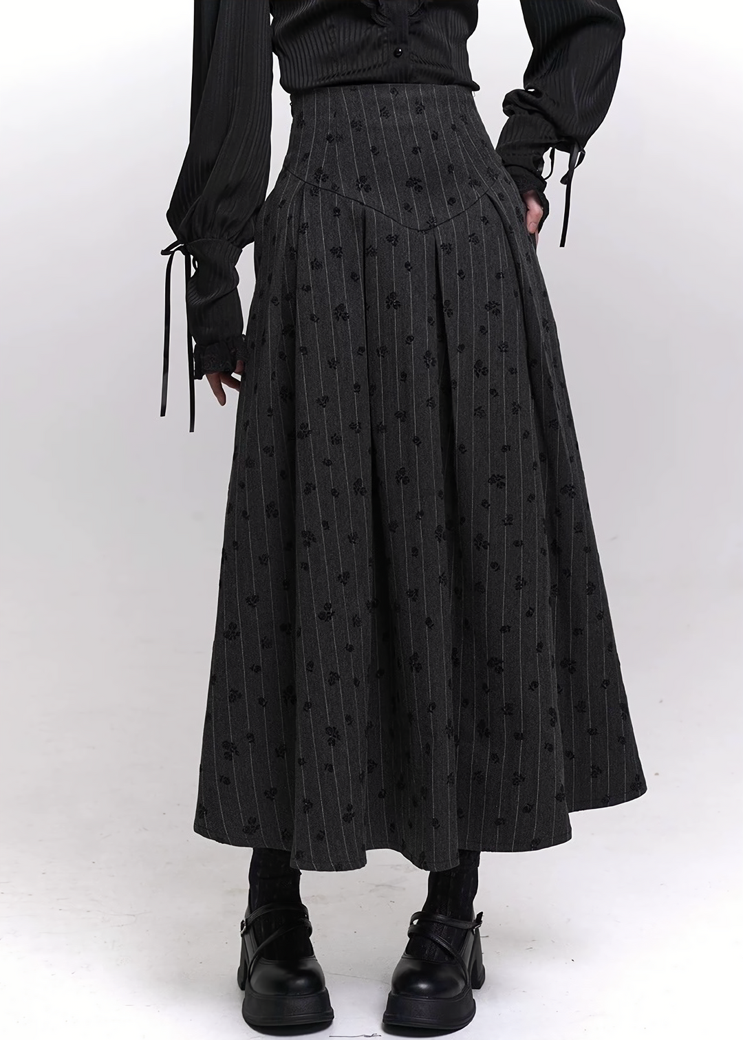 REQUIEM CORSET A-LINE MIDI SKIRT / LG1466