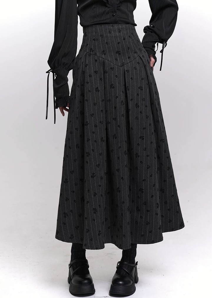 REQUIEM CORSET A-LINE MIDI SKIRT / LG1466