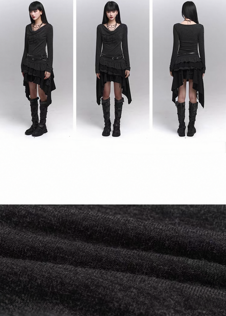 Gothic Layered Dress-like Top  / lg1334