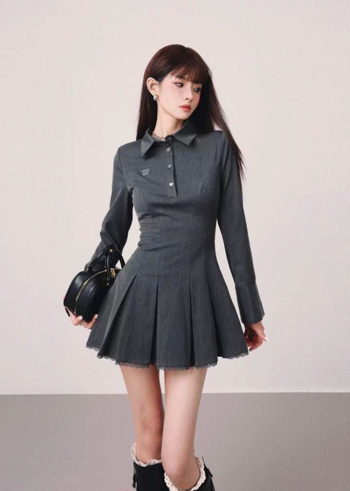 polo pleated mini dress / mu1121