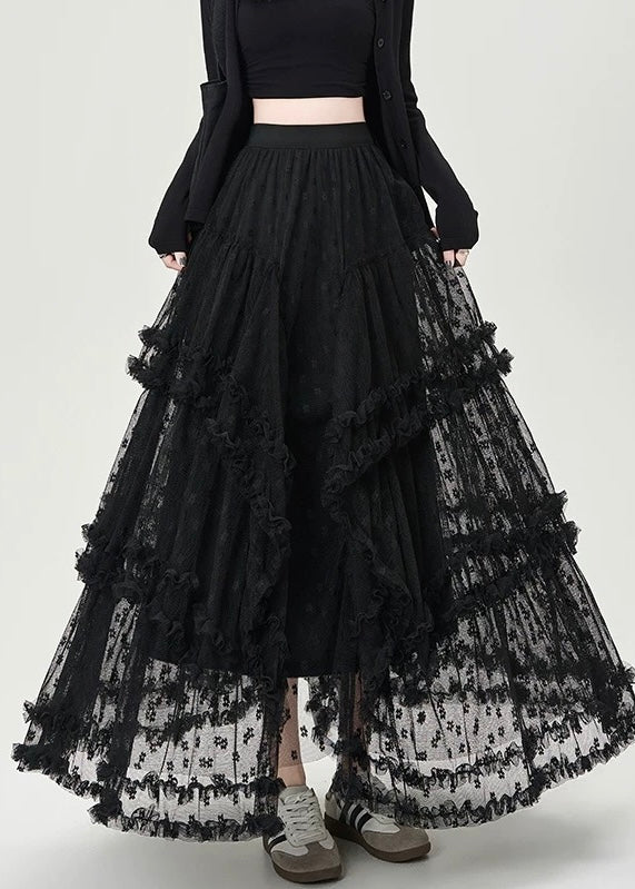 LACE LAYERED TULLE SKIRT / LG1103