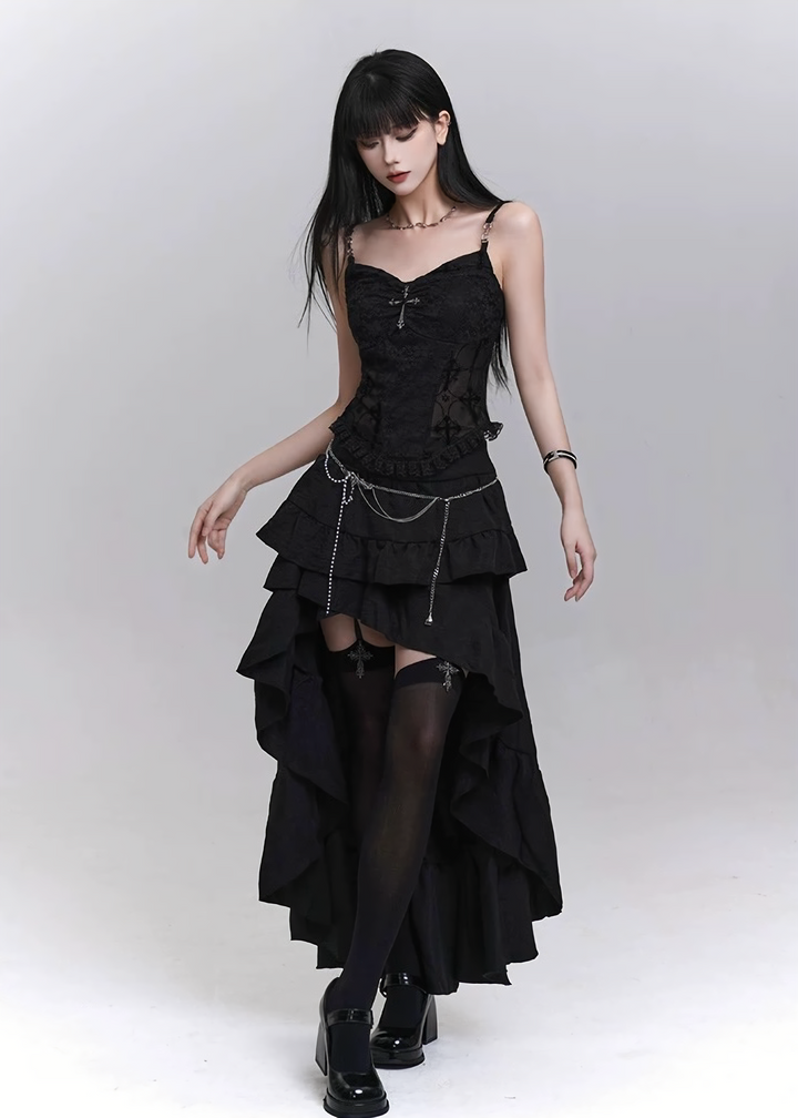 Cross lace camisole top / LG1299