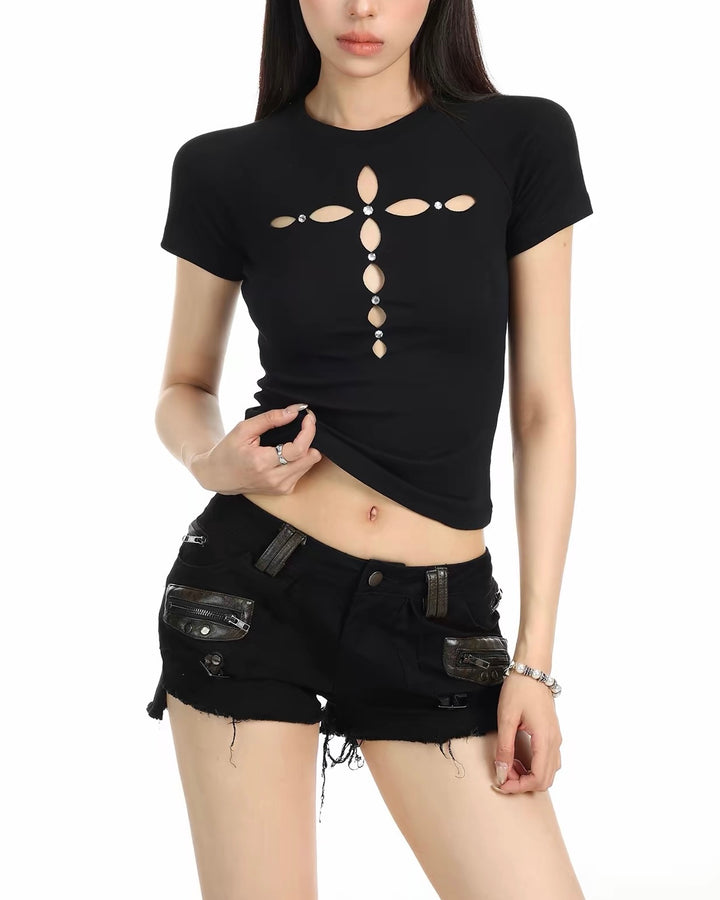 CROSS CUT TIGHT TOPS / LG1609