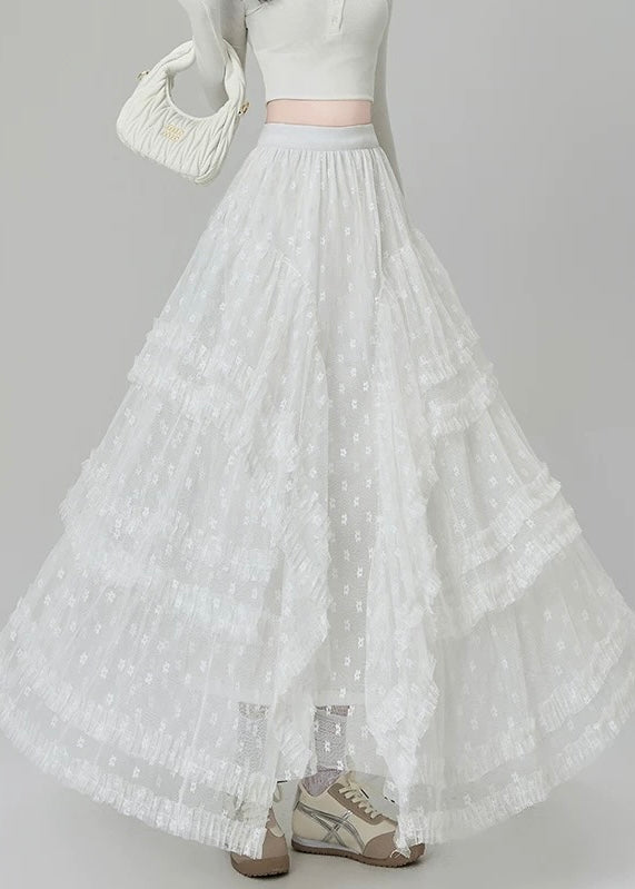LACE LAYERED TULLE SKIRT / LG1103