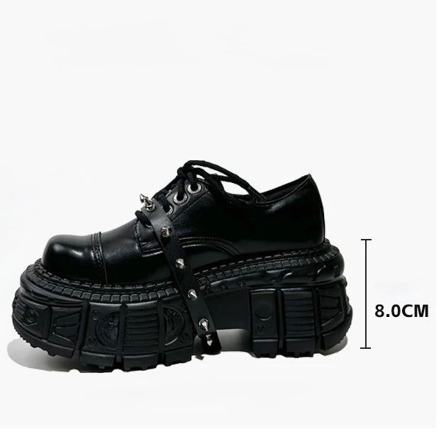 Platform Metal Lace Up Shoes / v1115