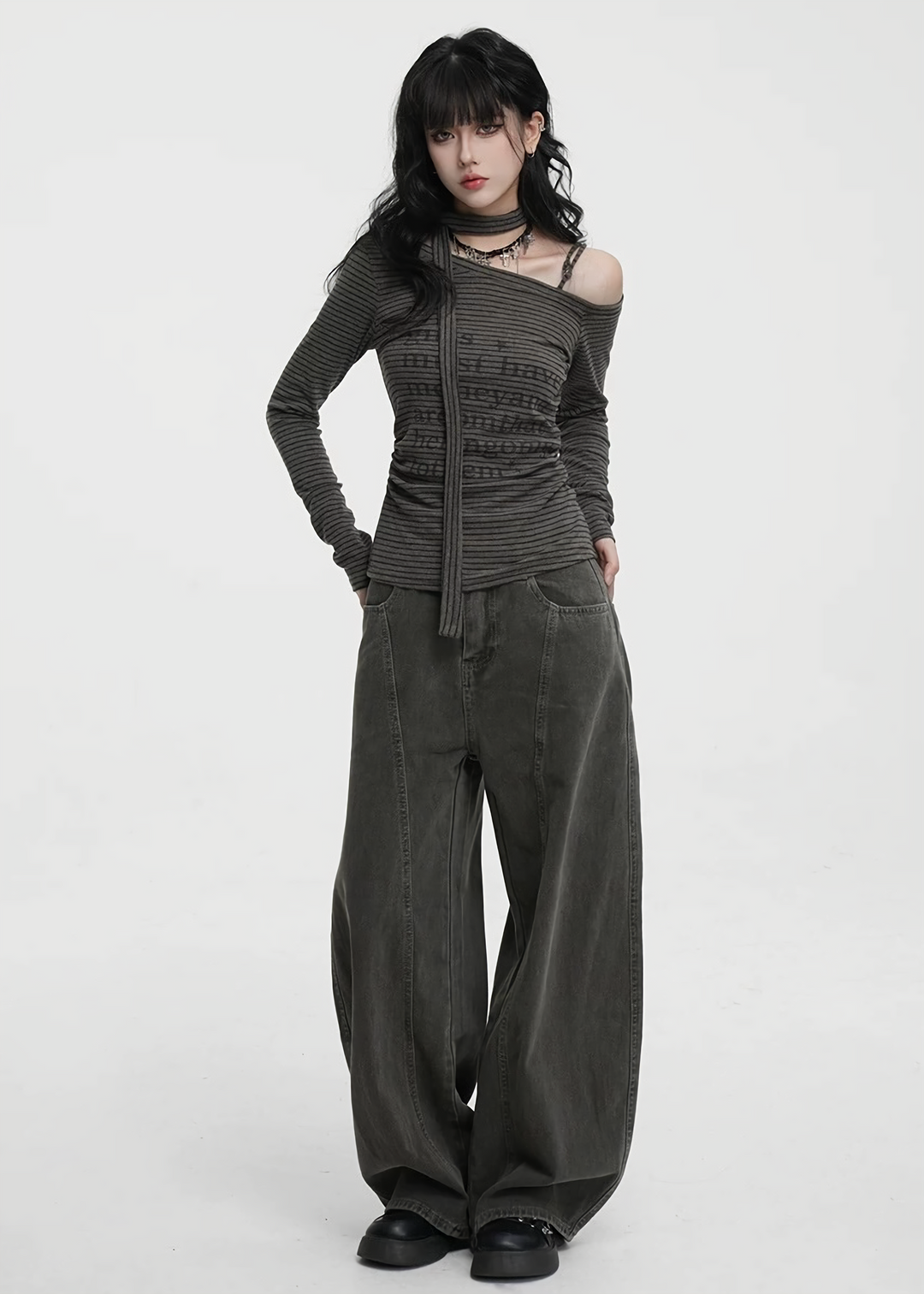 WIDE BARREL DENIM PANTS / LG1448